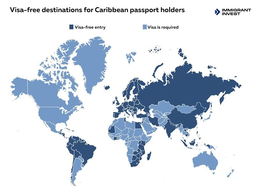 Caribbean passport visa-free countries and how to get Caribbean citizenship by investment